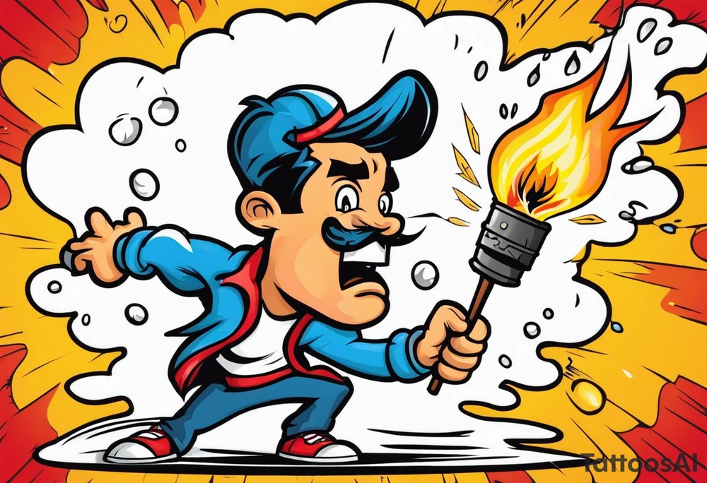 stick of dynamite trying to blow out his own burning fuse tattoo idea