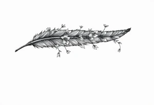 Feather with vine tattoo idea