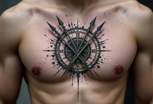 Roman spears 
Sundial 
Broken clock tattoo idea