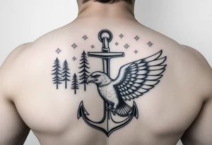 Father time/Keeper of the stars, Trees, anchor,
 Air force eagle tattoo idea