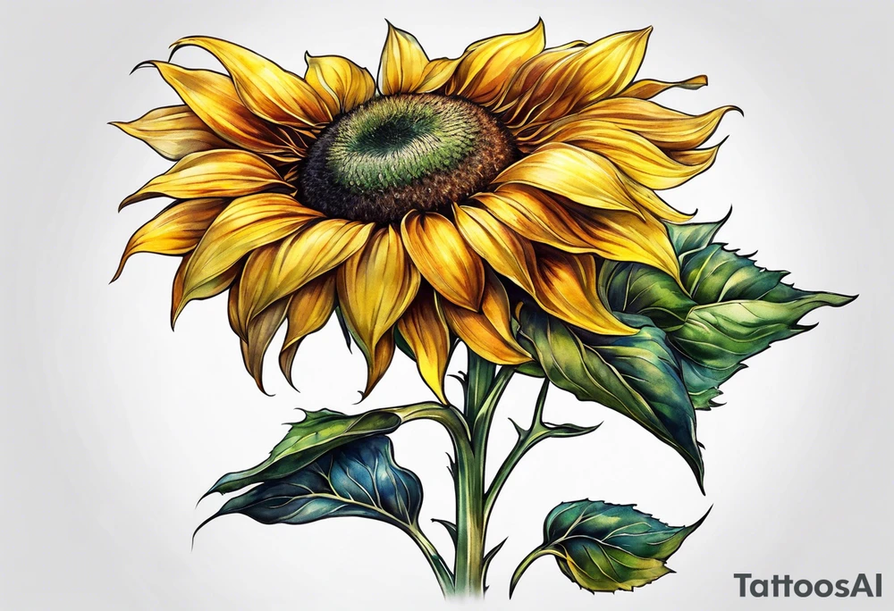 Sunflower for a male tattoo tattoo idea