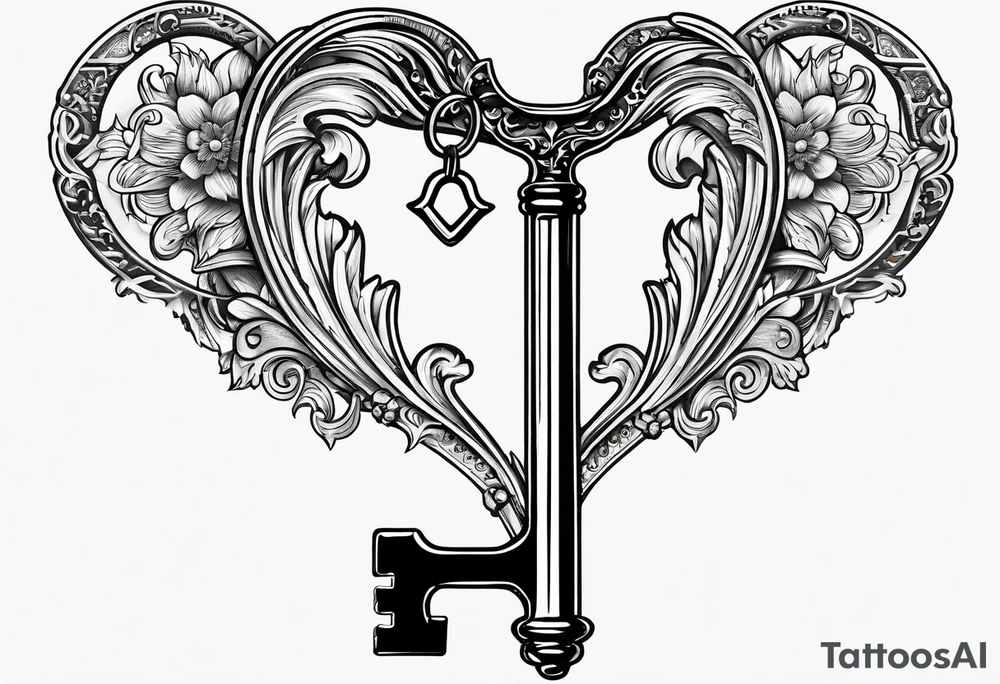 old antique heart shaped key with the 2016 on it. tattoo idea