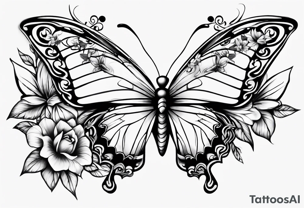 MyLiah name with butterflies tattoo idea