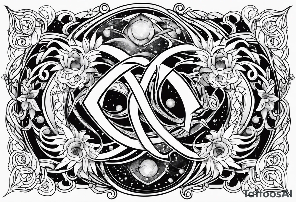 Aquarius and cancer merging together as one tattoo idea