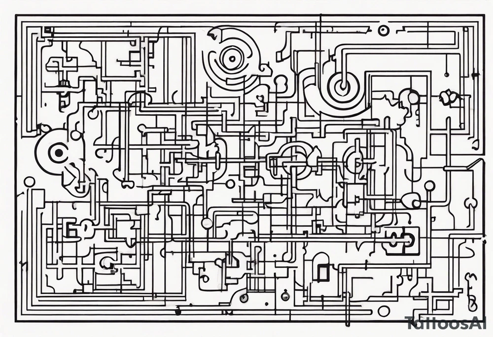 Circuits in a single jigsaw puzzle piece tattoo idea