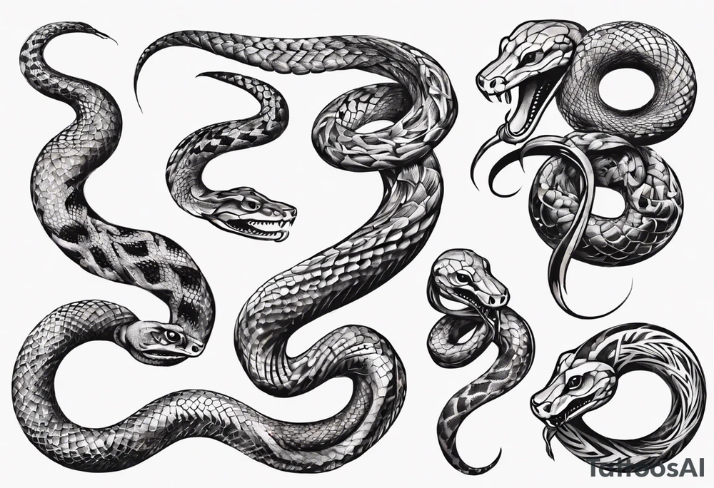 interlocking snakes tattoo idea