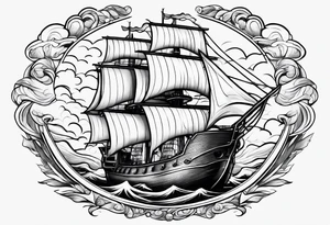 storm clouds surrounding a ship tattoo idea