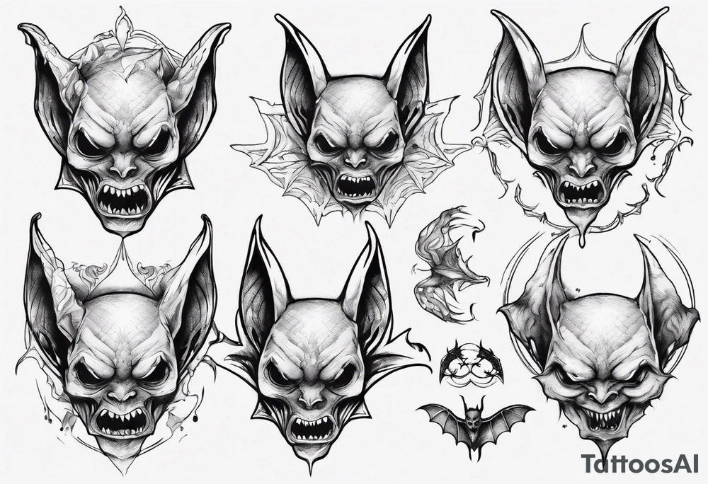 bat
hallucinating with demon face tattoo idea