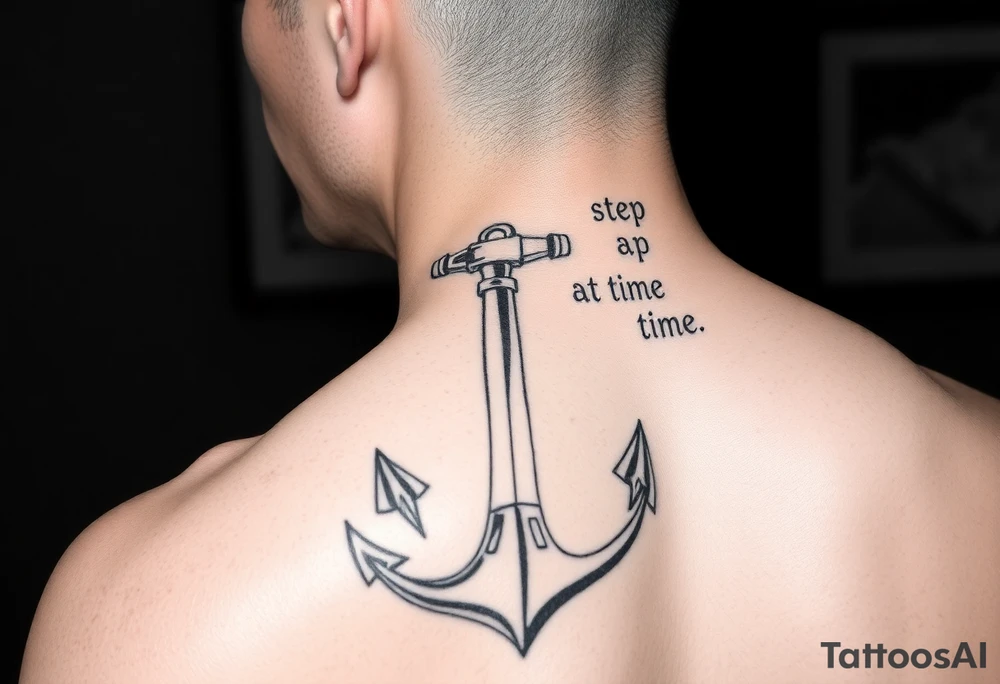One step at a time with an anchor tattoo idea