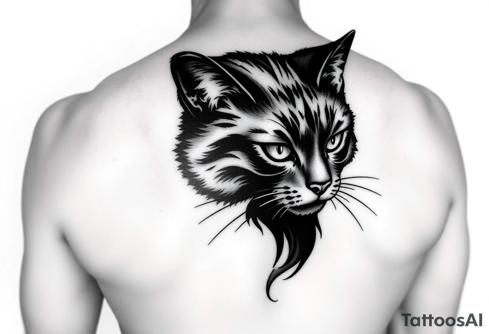black cat tattoo idea