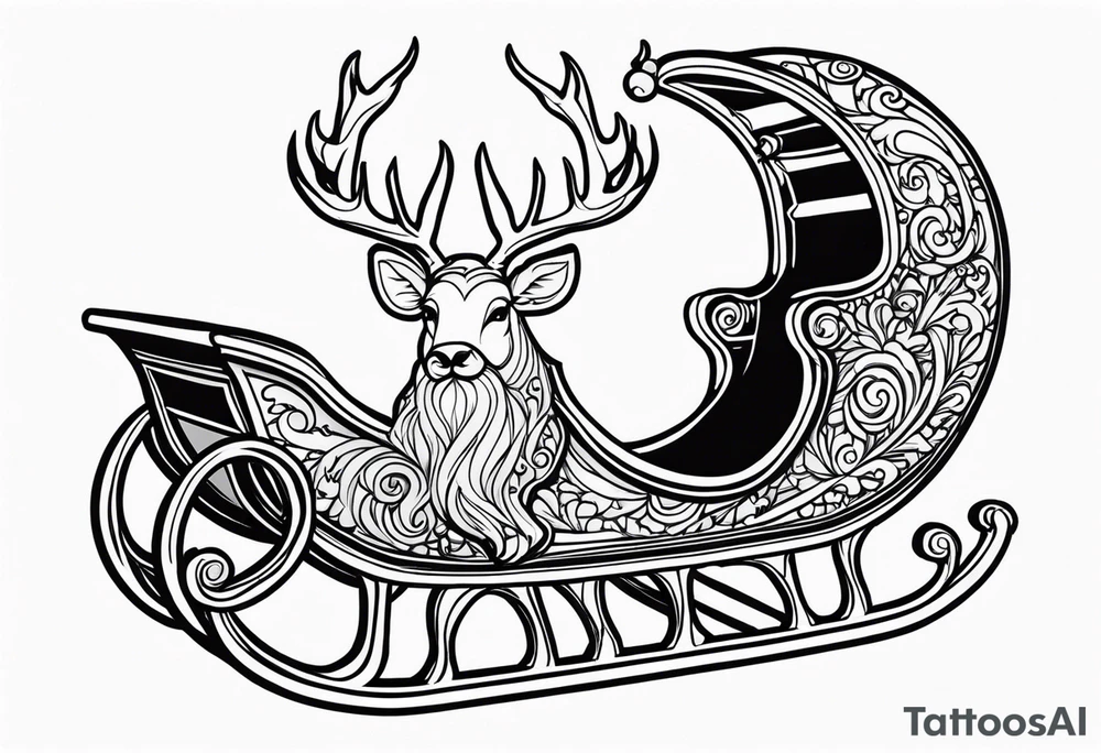 santa sleigh tattoo idea