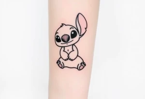 Disney's stitch character with the names Ava and Zaleea tattoo idea