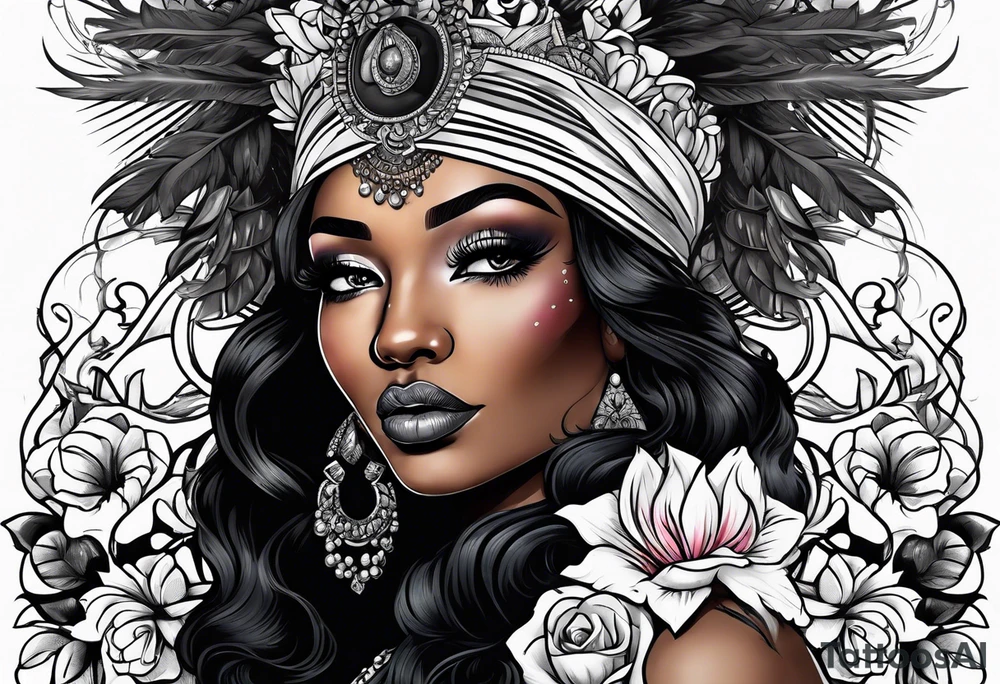 Black Goddess of cocaine tattoo idea