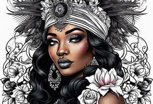 Black Goddess of cocaine tattoo idea