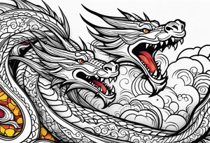 roaring dragons tattoo idea