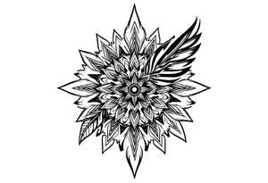 spiritual feather indian mandala shaman tattoo idea