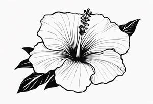 hibiscus flower with the word amor as the stem tattoo idea