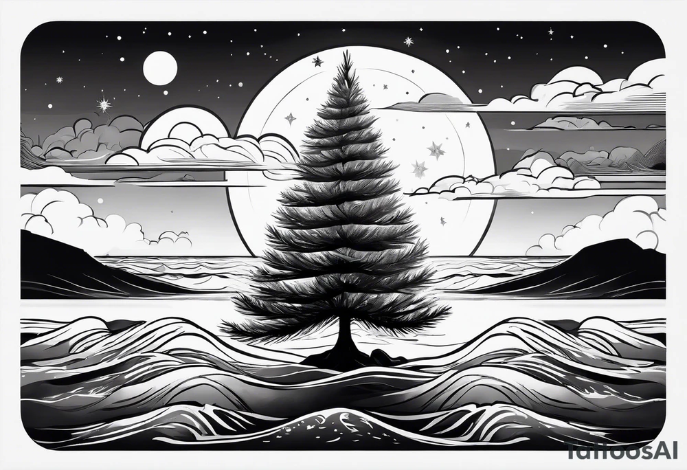 Christmas tree.  Salt air. Ocean. tattoo idea