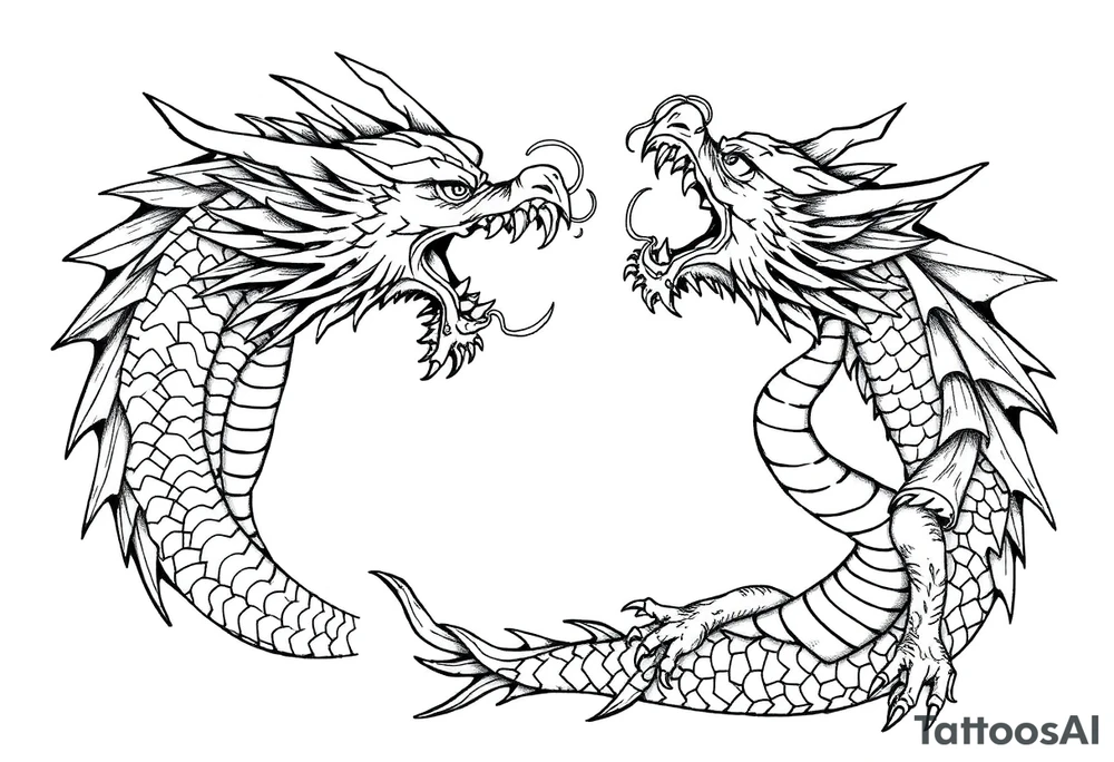 roaring dragons tattoo idea