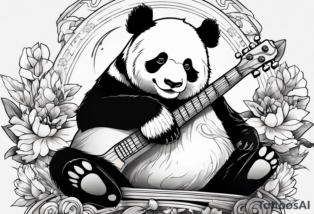 panda riding a panda tattoo idea