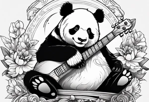 panda riding a panda tattoo idea