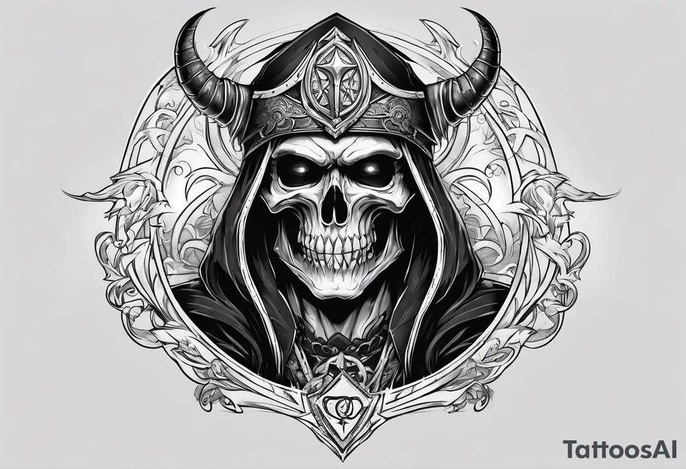 necromancer guy from diablo game small tattoo idea