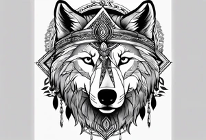 A turkish mhytologic shamanism with wolf tattoo idea