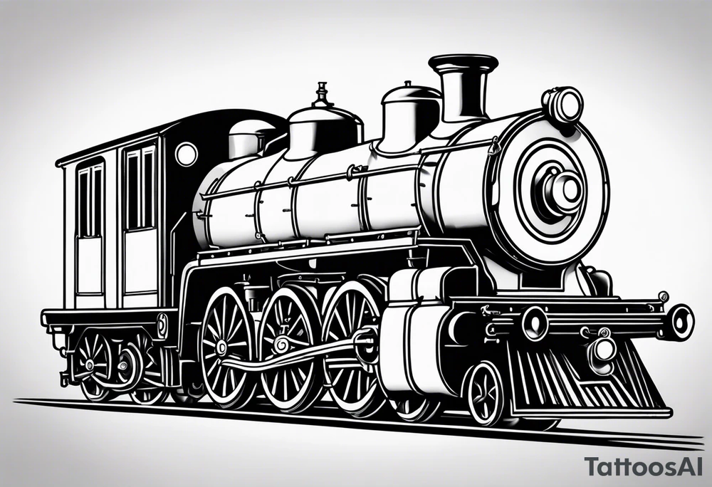 Simple steam train tattoo idea