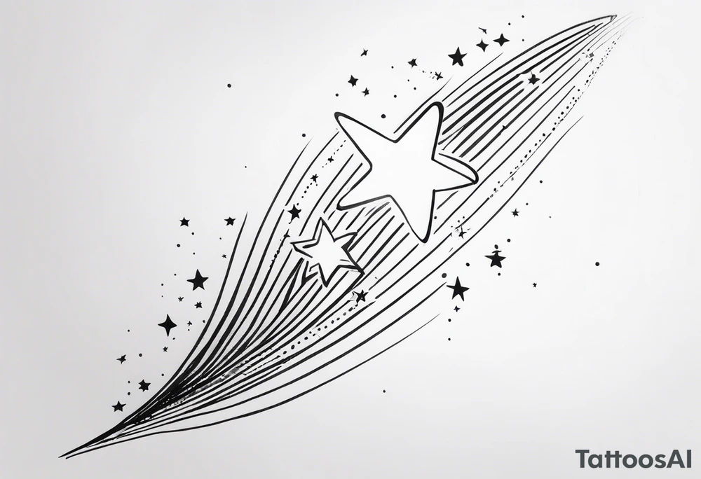 shooting star with a dna double helix tattoo idea