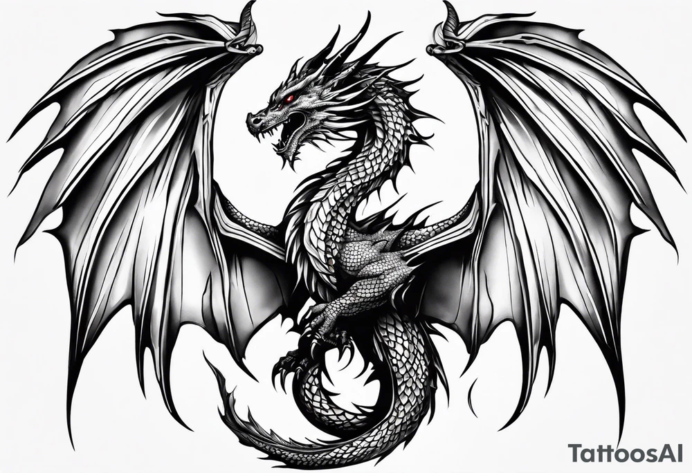 Dragon wings tattoo idea