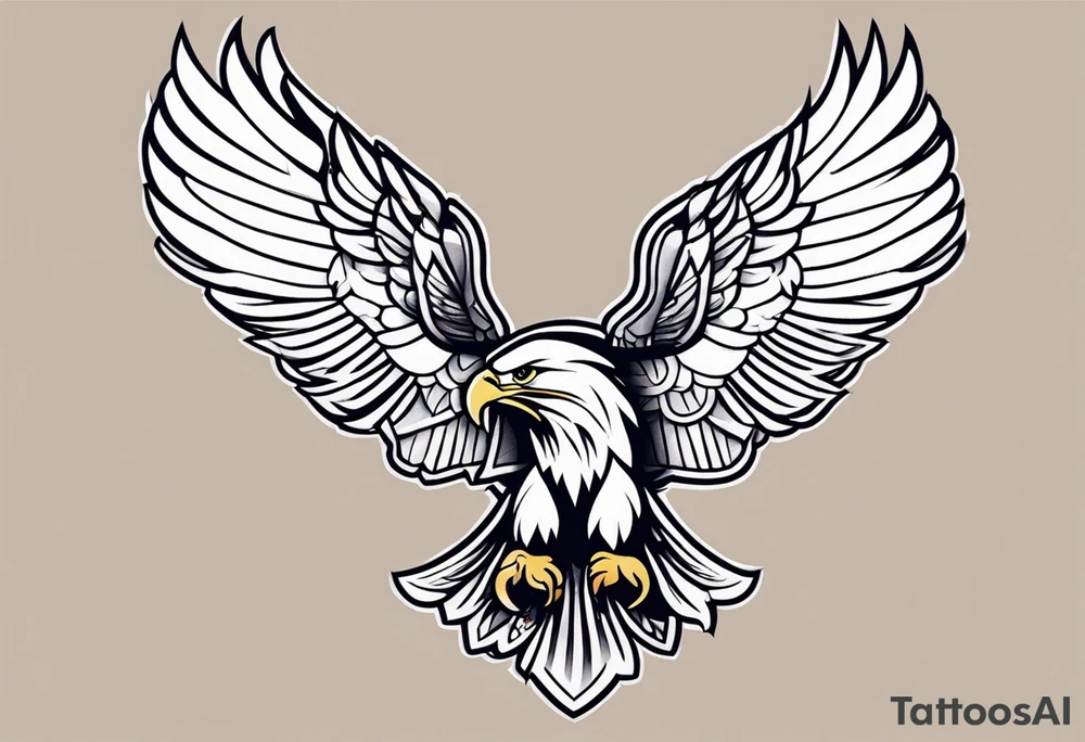 traditional eagle tattoo idea