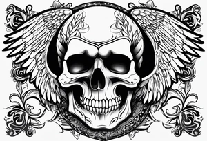 skull angel tattoo idea