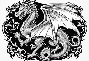 men thigh welsh dragon tattoo idea