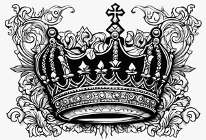 A crown with lettering underneath that says "Dynasties of the Crown" tattoo idea