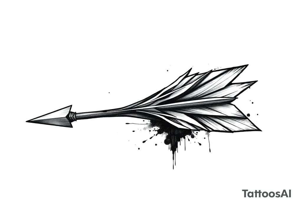 one arrow the look down tattoo idea