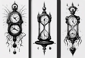 dali melting clock trippy tattoo idea