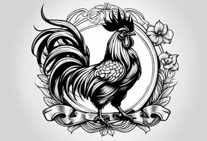 rooster holding a  gun tattoo idea