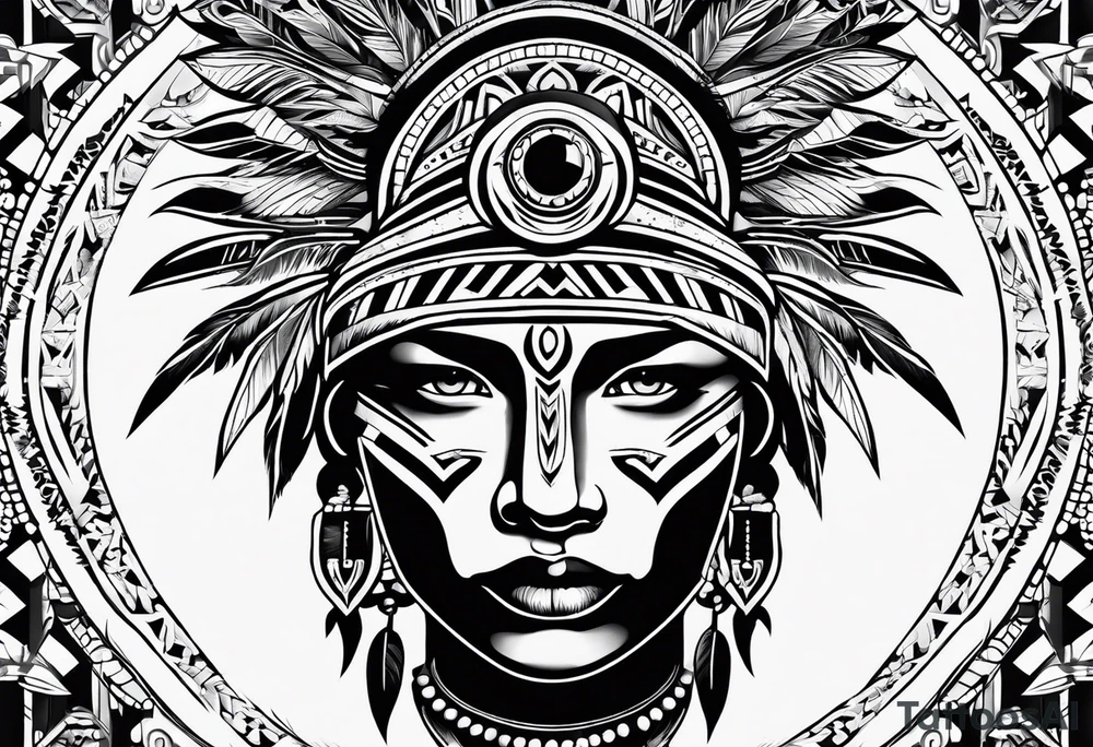 Cherokee Indian art tribal tattoo idea