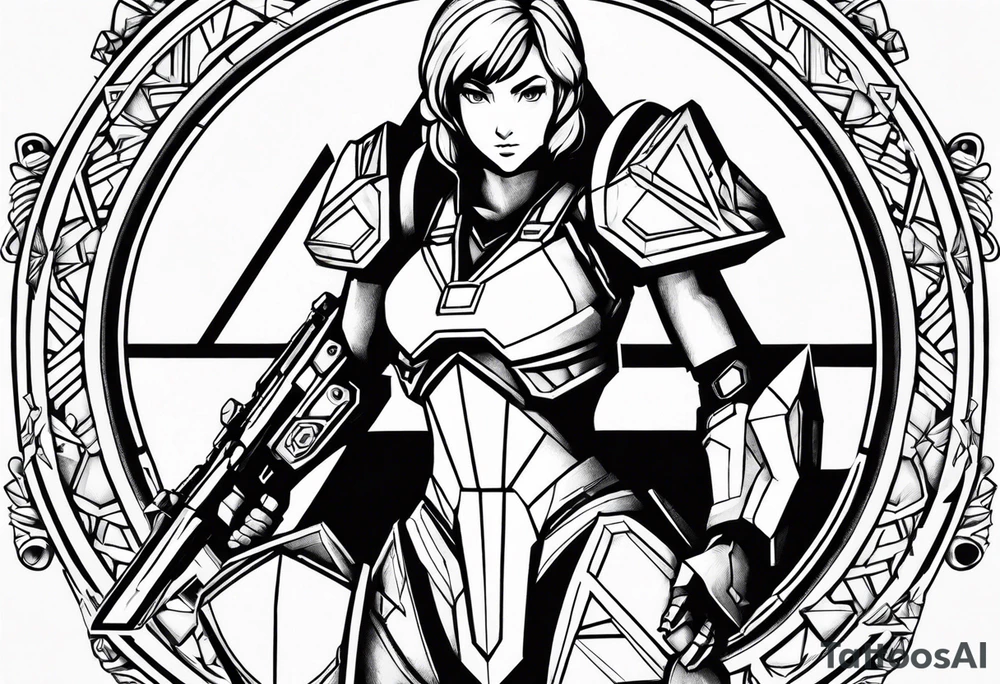 Samus shooting a triforce from zelda tattoo idea
