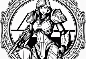 Samus shooting a triforce from zelda tattoo idea