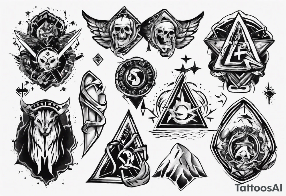 Rock with symbols that represents friendship and loyalty tattoo idea