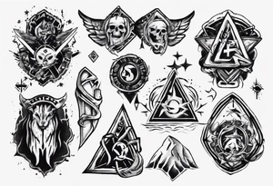 Rock with symbols that represents friendship and loyalty tattoo idea