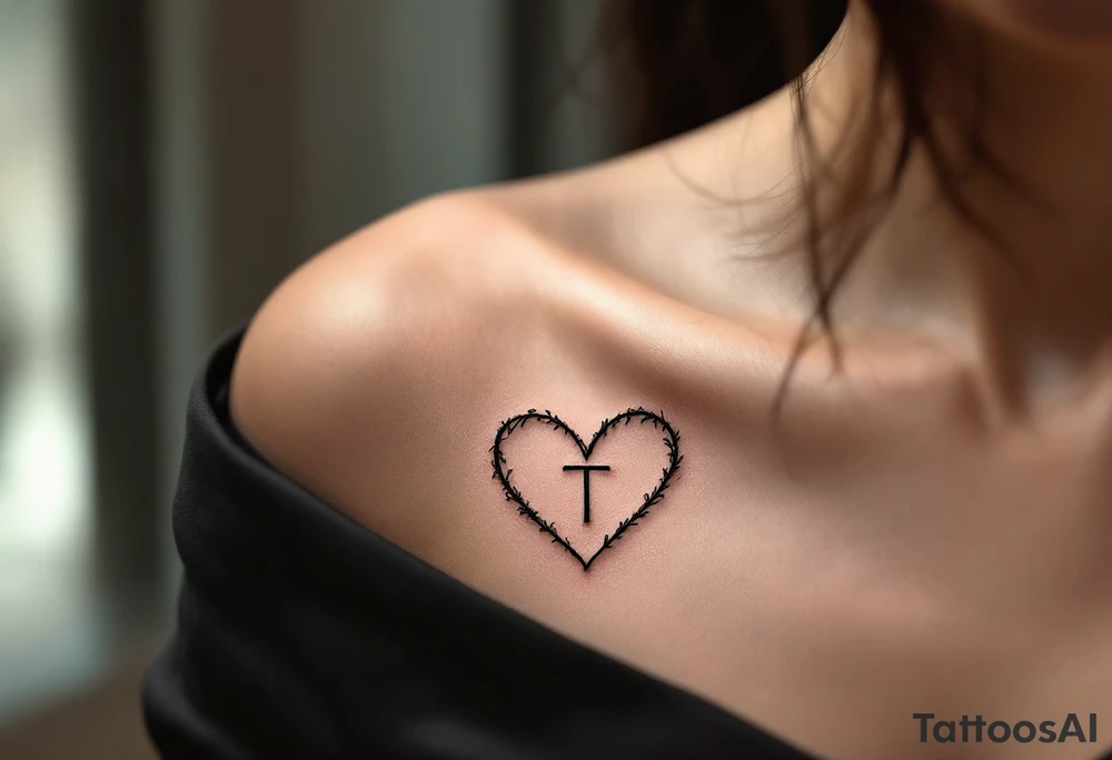 A single continuous-line heart forming the shape of the letter "T", creating a minimalist yet meaningful design. tattoo idea