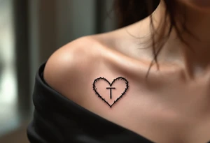 A single continuous-line heart forming the shape of the letter "T", creating a minimalist yet meaningful design. tattoo idea