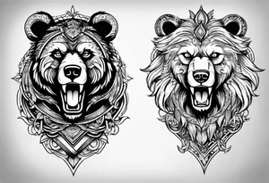 Bear and warriors tattoo tattoo idea