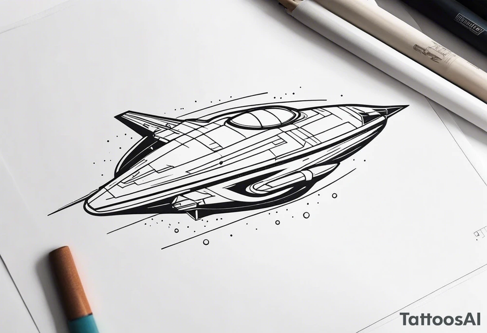 Space ship tattoo idea