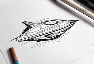 Space ship tattoo idea