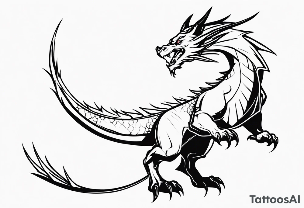 full body dragon perched with all 4 claws grabbing a pole and facing forward tattoo idea full body dragon perched with all 4 claws grabbing a pole and facing forward tattoo idea