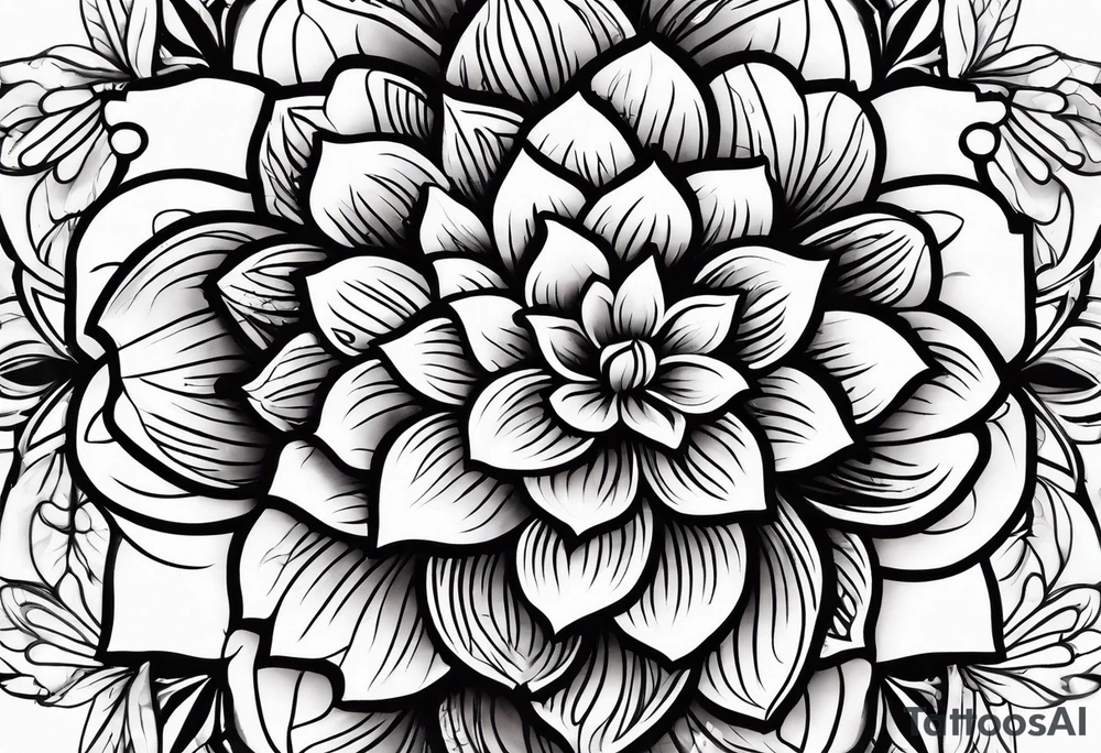abstract flower tattoo idea