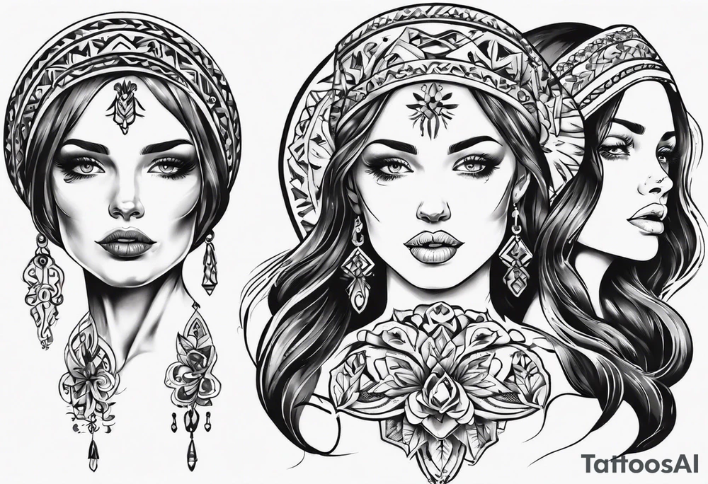 Beautiful Ukrainian Woman tattoo idea